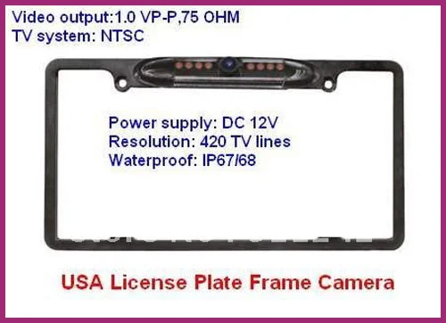 Hot sale US Standard License Plate Frame Car Camera with 8