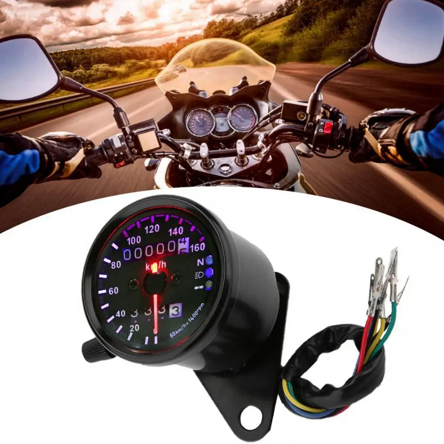 Запчасти для мотоциклов DC12V Универсальный Мотоцикл ATV одометр спидометр датчик с светодиодный подсветкой мотоциклист