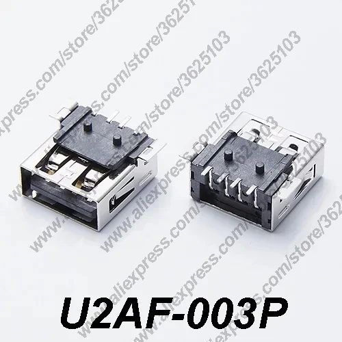 

10PCS U2AF-003/U2AF-003P USB 2.0 Connector PCB Moutning SMT Charging Socket USB 2.0 Female Jack Data Transmission