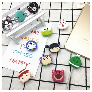 

10pcs Cartoon Cable Protector Data Line Cord Protector Protective Case Cable Winder Cover USB Charging Cable for iPhone 6 7 8 X