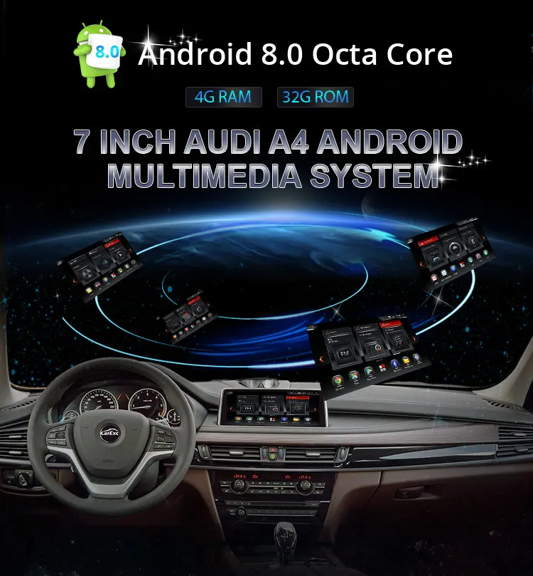 Cheap 7 Inch Touch Screen Android 9.0/9.0 Car DVD GPS For Audi Audi/A4/S4 2002-2008 With Wifi GPS Bluetooth Radio RDS USB SD Free Map 6