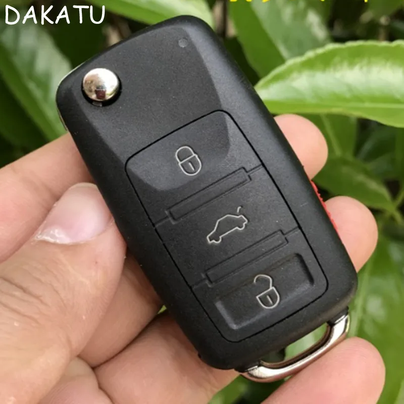 

DAKATU DAKATU 3+1 4 Button Flip Folding Remote key shell for AUDI A8 Replacement Key Case HU66 Blade