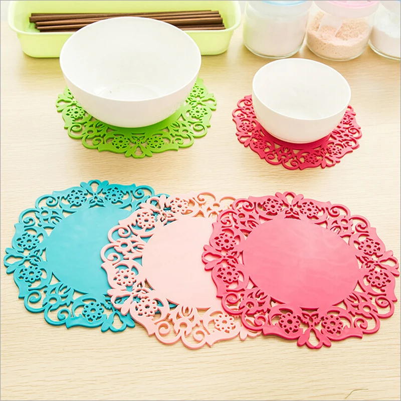 

Colorful Soft Rubber Coaster Cup Mat Pad Hot Mug Glass Plate Silicone Cup Mat