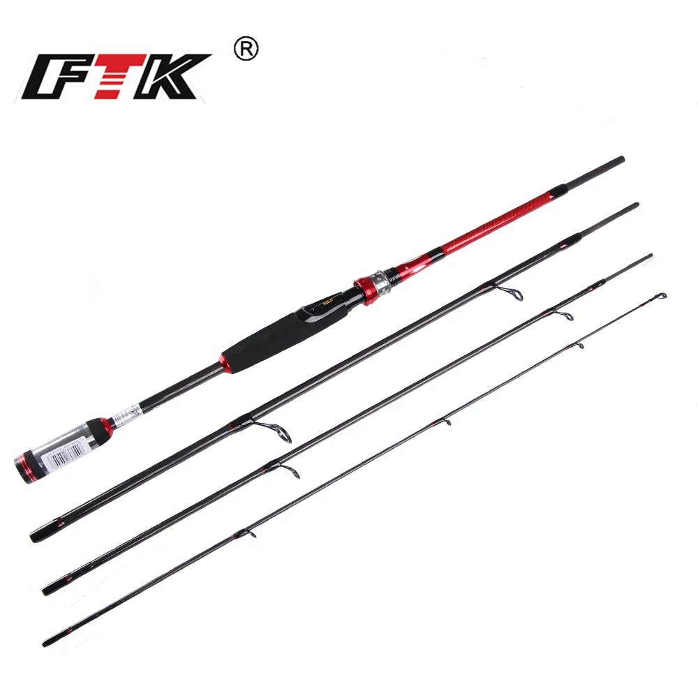 

FTK Carbon Spinning BaitCasting Fishing Rod 2.1m/2.4m/2.7m 4 Section C.W 10-30g/15-40g Lure Rod Squid Pike Casting Fishing