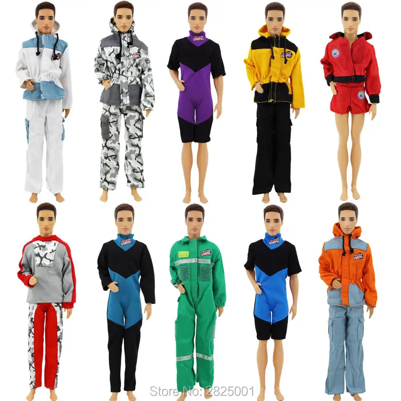 3 Sets Men Outfits Uniform Jumpsuit Long Short Costume Random Doll Clothes For Barbie Ken Dollhouse 1/6 Puppet Accessories Gift 3 Sets Men Outfits Uniform Jumpsuit Long Short Costume Random Doll Clothes For Barbie Ken Dollhouse 1/6 Puppet Accessories Gift