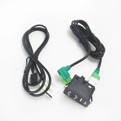 Biurlink 2 X стили AUX-IN USB рштепселя Панель штекер звуковая проводка AUX кабель для BMW E60 E61 E63 E64 E66 E81 E82 E70 E90 - Цвет: 2 green ports style