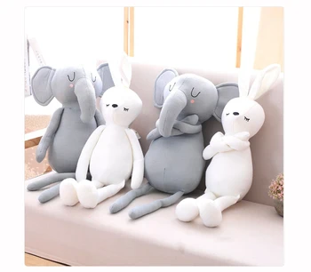 

SundayShine Nordic Style Elephant Bunny Cushion Lion Plush Stuffed Toy Pillow Toy Doll Baby Bedroom Decoration Children Gift