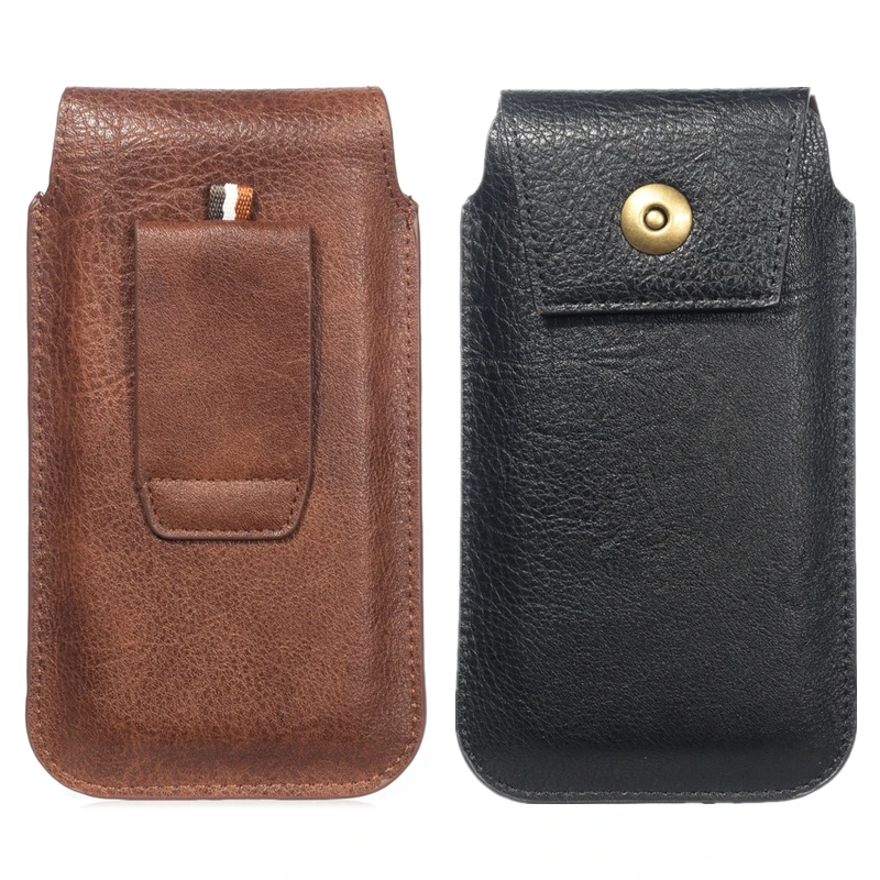 Men Waist Pack Leahter Universal Bag Phone Pouch for iphone XR XS MAX xiaomi redmi 5 6 7 8 Outdoor Belt Purse | Мобильные телефоны