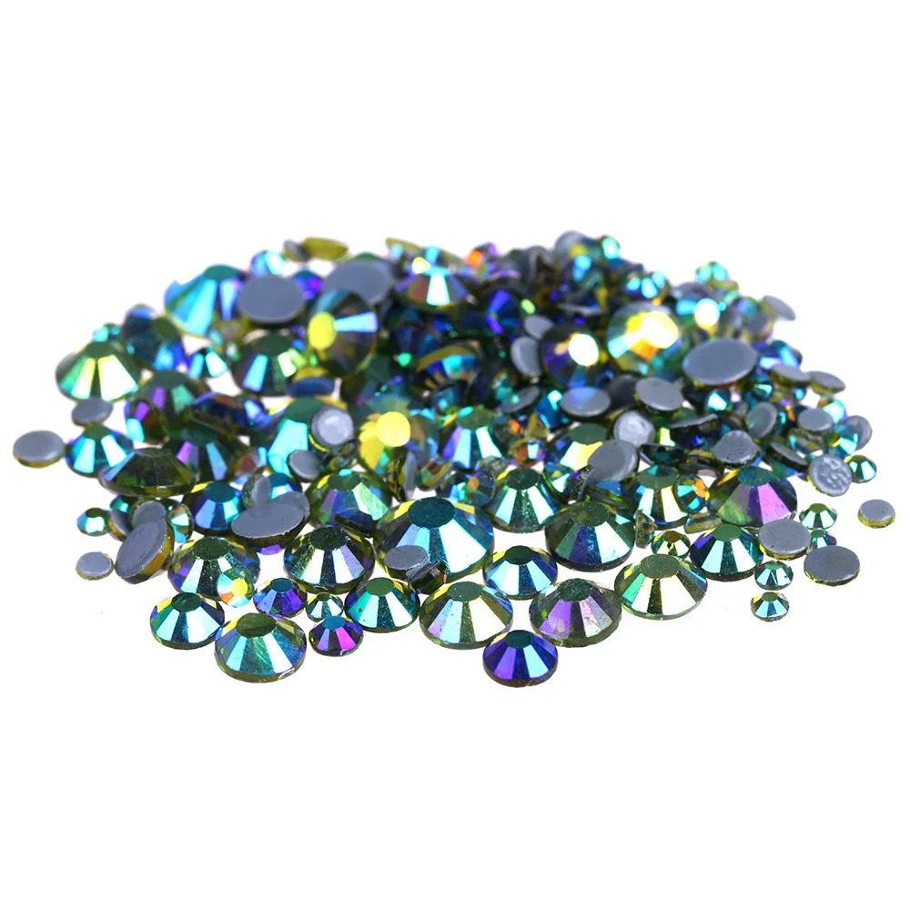 1440pcs AAAA Quality Olivine AB Crystals Glass Hot Fix Rhinestones For