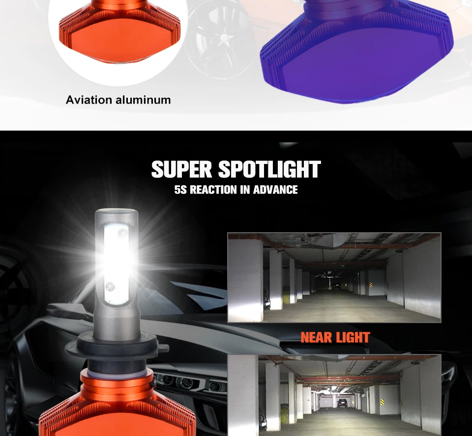 Aceersun H7 Hi lo Beam Fanless LED Car LED Headlight Bulbs 80W 12000lm Auto Headlamp 12v 24v for Renault Koleos Latitude Fluence (5)