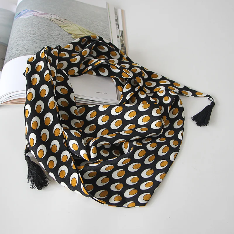 Винтажный клетчатый треугольный шарф с кисточками для женщин, многофункциональный шифоновый декоративный шарф с принтом, женские шарфы, осенняя мода - Цвет: 9