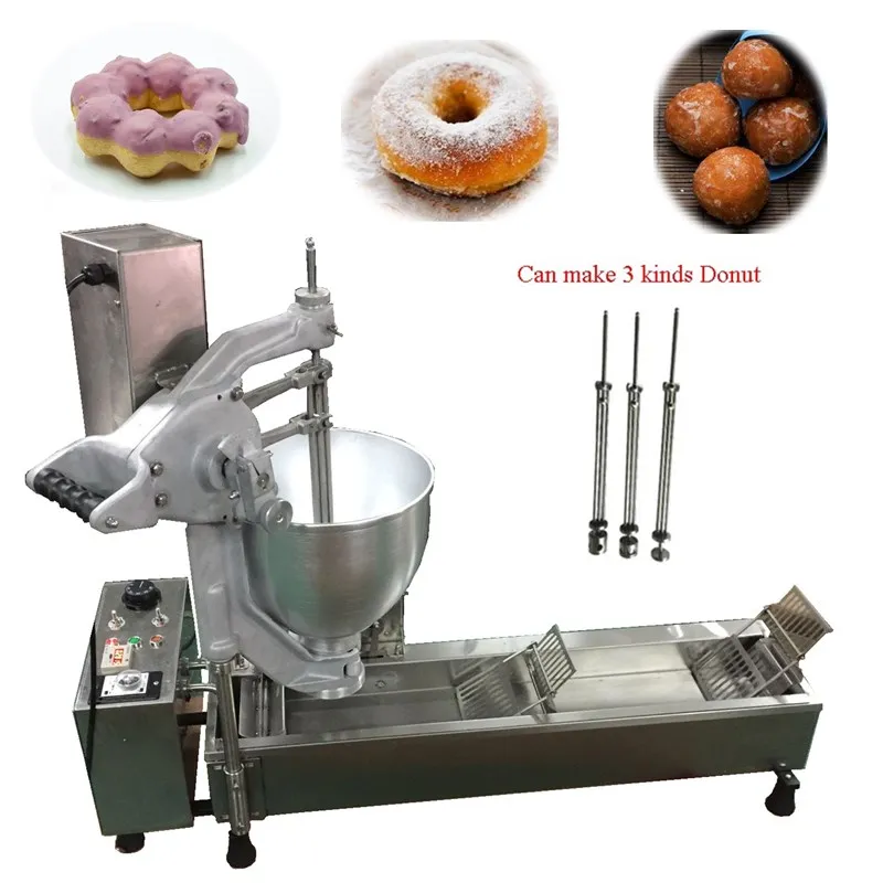 

Electric Single row Automatic donut maker fryer machine Doughnut maker with flower ball round moulds donut making machine