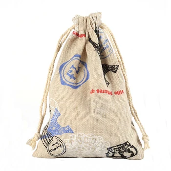 

Cotton Drawstring Bag Sachet Jewelry Pouch Tower Print 10x14cm 50pcs Wedding Candy Gift Decorative Product Packaging Bags H2139