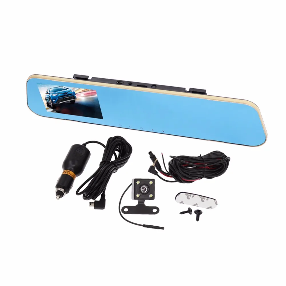 Автомобильный видеорегистратор Камера Dash Cam Full HD 1080 P RGB 4 дюйма зеркало заднего