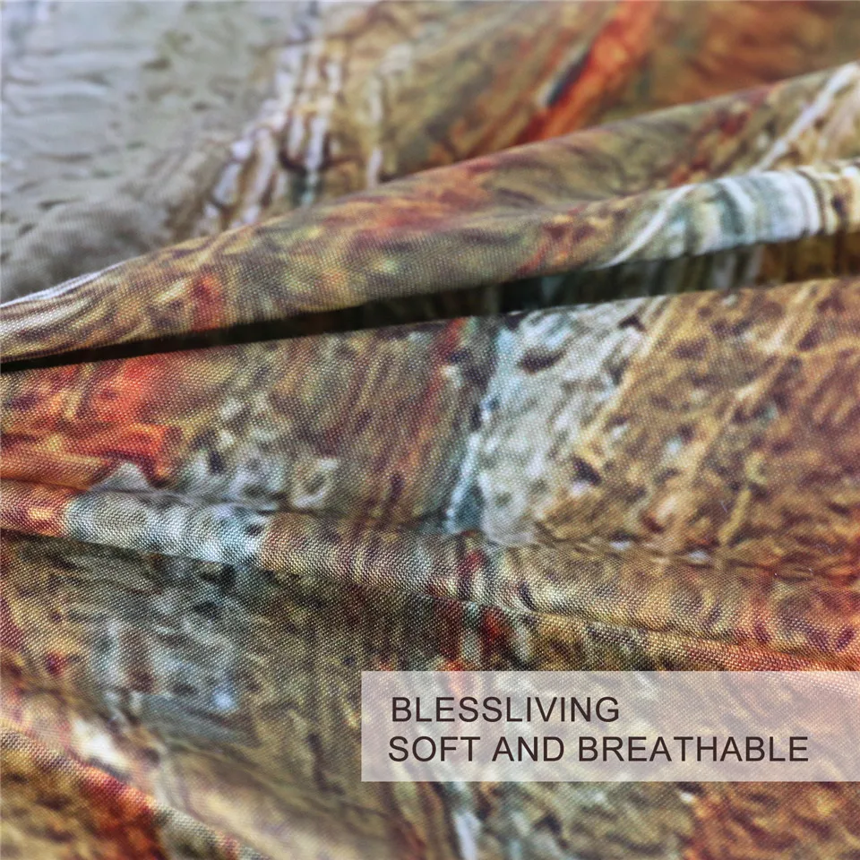 BlessLiving الملونة مظلة طقم سرير يوم ممطر حاف مجموعة غطاء 3-قطعة النفط اللوحة سرير مطبوع غطاء الفن المفارش الملكة