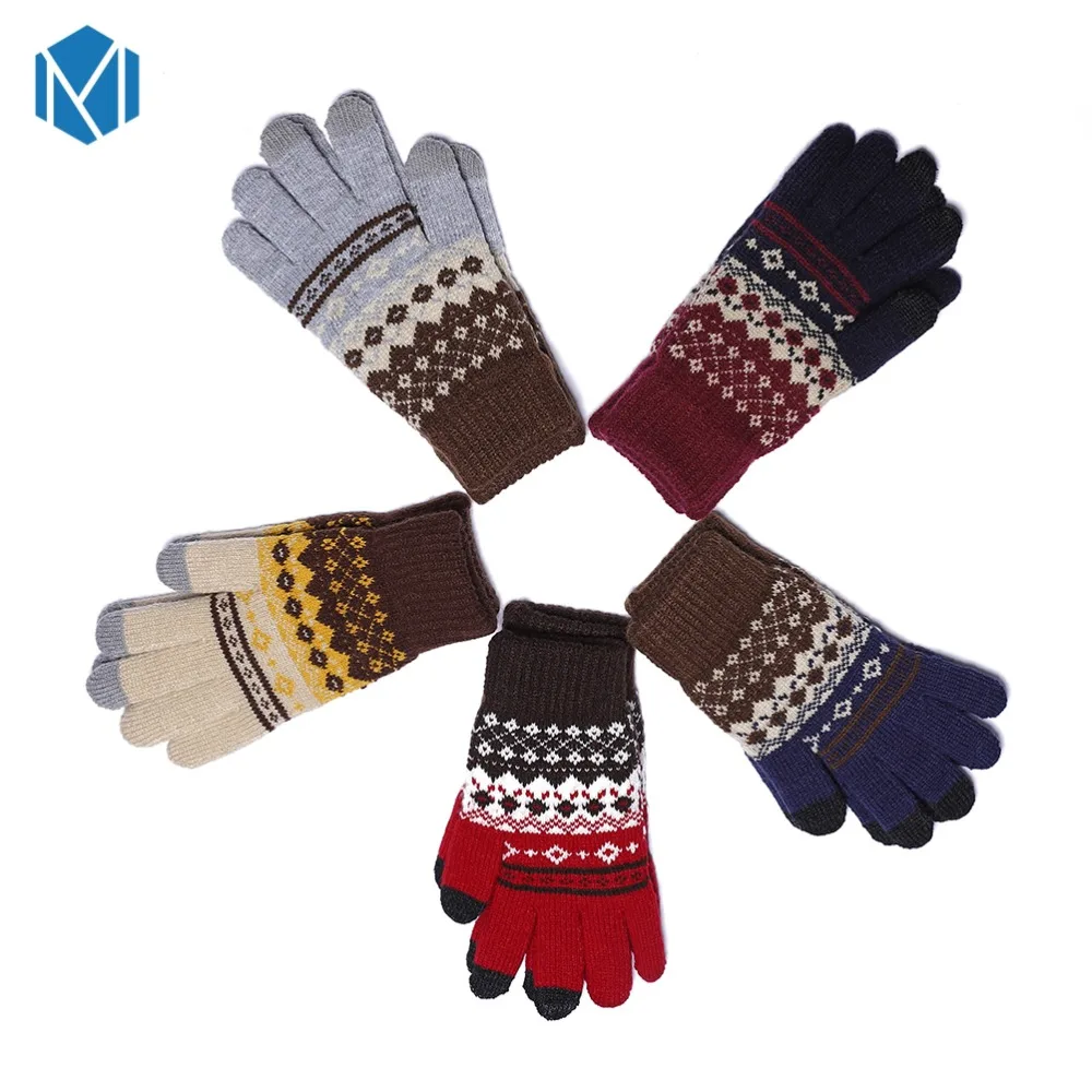 Miya Mona вязаные перчатки для женщин и мужчин, зимние теплые перчатки для сенсорного экрана, варежки из шерсти-вязание, плотные Мягкие плюшевые перчатки Luva Guantes