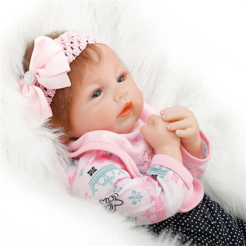 SanyDoll 22 дюйма 55 см силиконовые куклы для новорожденных реалистичный Модный милый