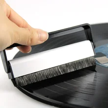 LEORY Vinyl Records Handle Carbon Fiber Brush Cleaning Scrubbing Brush for Turntable Phonograph Records Longplay Speaker Stand