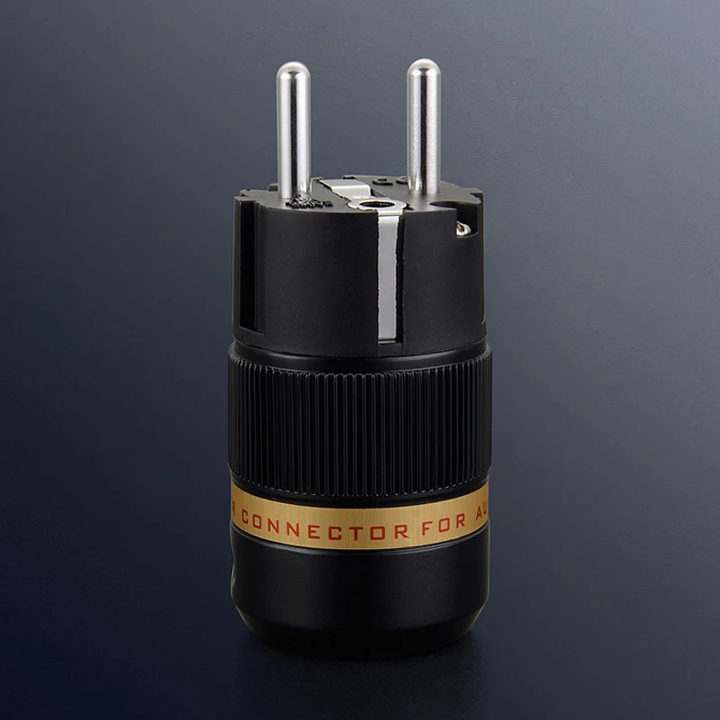 

Free shipping Viborg VE501R 99.999% Pure copper Rhodium Plated Schuko Male Power Plug Connector Audio Male Plug HIFI Power Plug