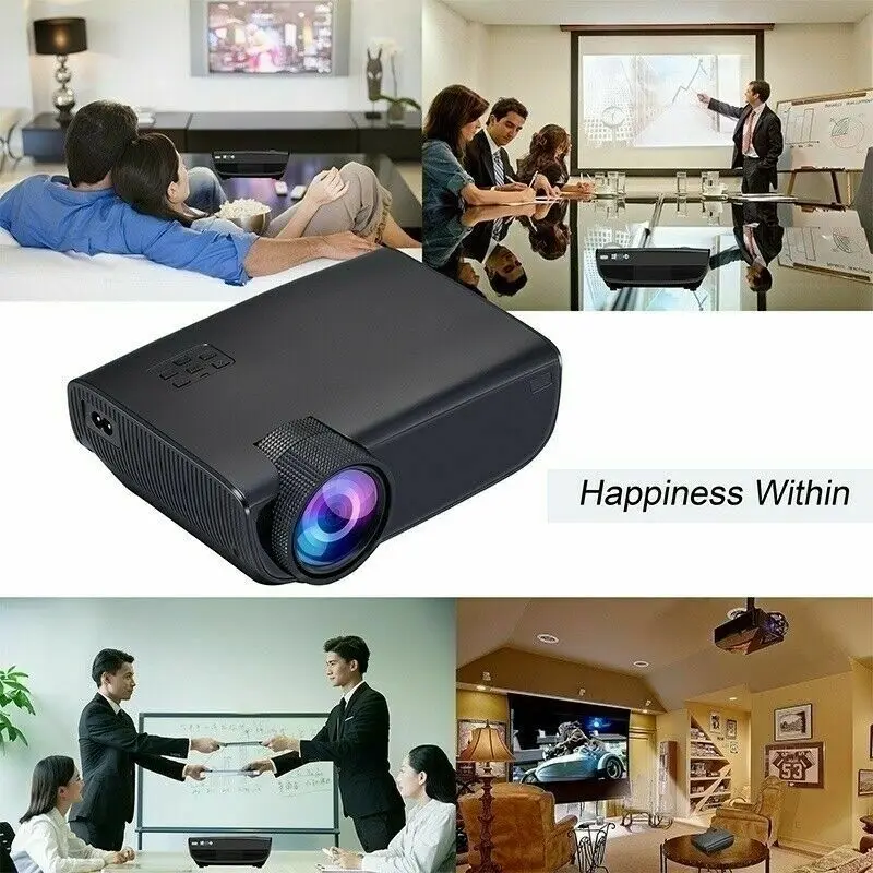 

LED Projector Home Office HD 1080p 3D Mobile Phone Wifi Portable Projection for Android/IOS Wireless with Screen Projector New
