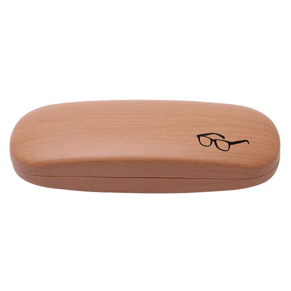 High Quality Wood Grain Hard Kit Holder Metal Reading Glasses Case for Men and Women PU Leather Eyeglass Sunglasses Box