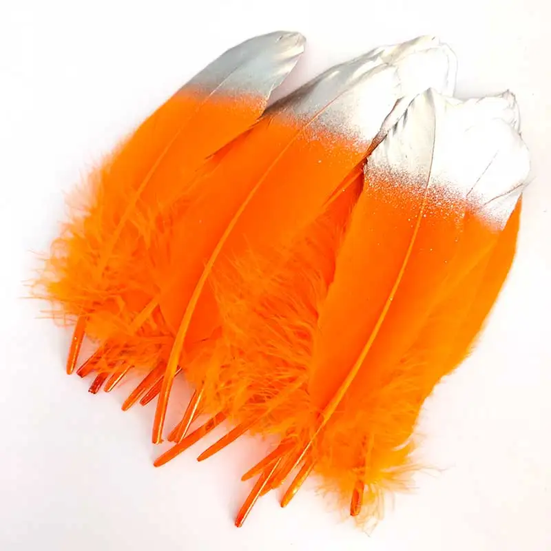 Серебряные гусиные перья из утиного пуха для поделок 15-20 см/6-8 дюймов натуральные перья для украшения ювелирных изделий