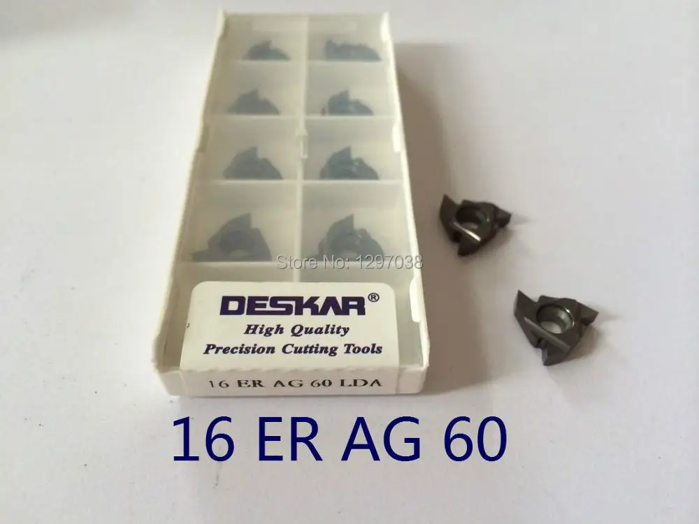 10pcs 16ERAG60 Threaded Inserts Indexable Tungsten Carbide Threading