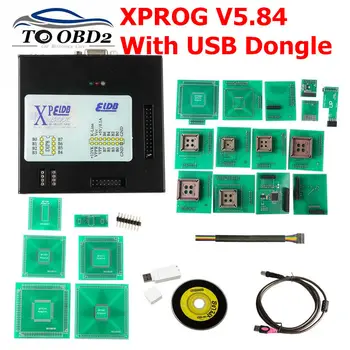 

XPROG-M V5.84 Metal Box XPROG V5.84 Xprog V5.84 Auto ECU Programmer Tool X Prog Box 5.84 Full Adapters With USB Dongle ATMEGA64A