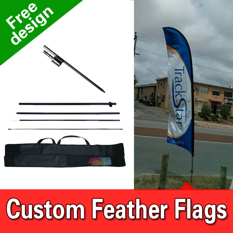 

Free Shipping Single Sided In-ground Spike Business Ad Flags Signs Advertising Flutter Flags Feather Sign