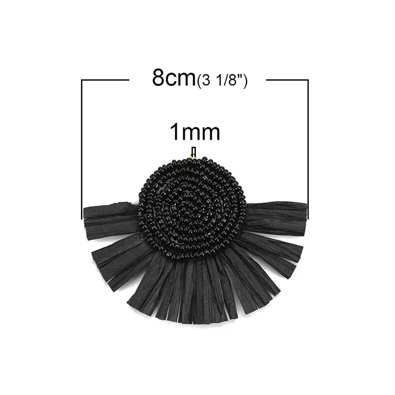 3 шт. стеклянные бусины из рафии бумажные Подвески с кисточками полубусины аксессуары для одежды украшения из ткани DIY Изготовление ювелирных изделий - Цвет: 10