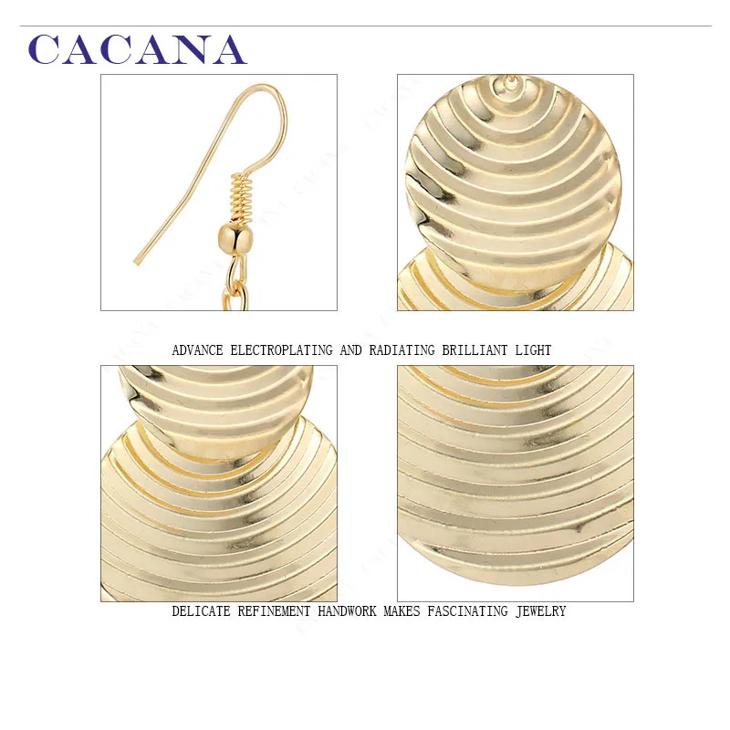 CACANA Dangle Long Earrings For Women Ladder Shape Round Fshion Bijouterie Hot Sale No.A397 A398