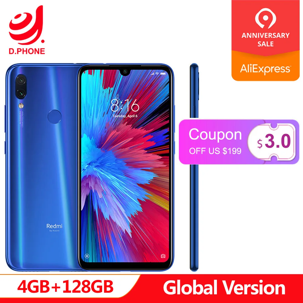 Original Global Version Xiaomi Redmi Note 7 4GB RAM 128GB ROM Smartphone Snapdragon 660 Octa Core 48MP+5MP Camera 6.3" 4000mAh
Original Global Version Xiaomi Redmi Note 7 4GB RAM 128GB ROM Smartphone Snapdragon 660 Octa Core 48MP+5MP Camera 6.3" 4000mAh
