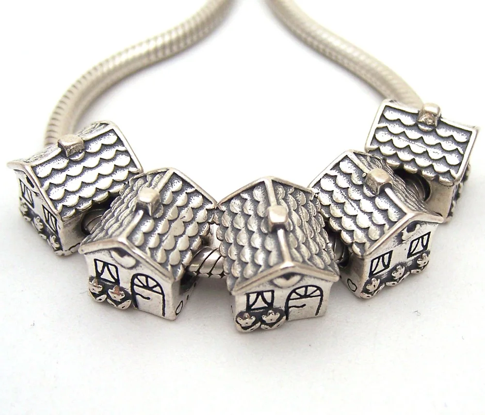 

SSVWG262 5X 100% Authenticity S925 Sterling Silver Beads SilverBead Fit European Charms Bracelet diy jewelry Lampwork