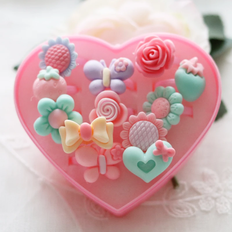 12 шт./компл. смешанные кольца с животными цветами сердцем в ассортименте для