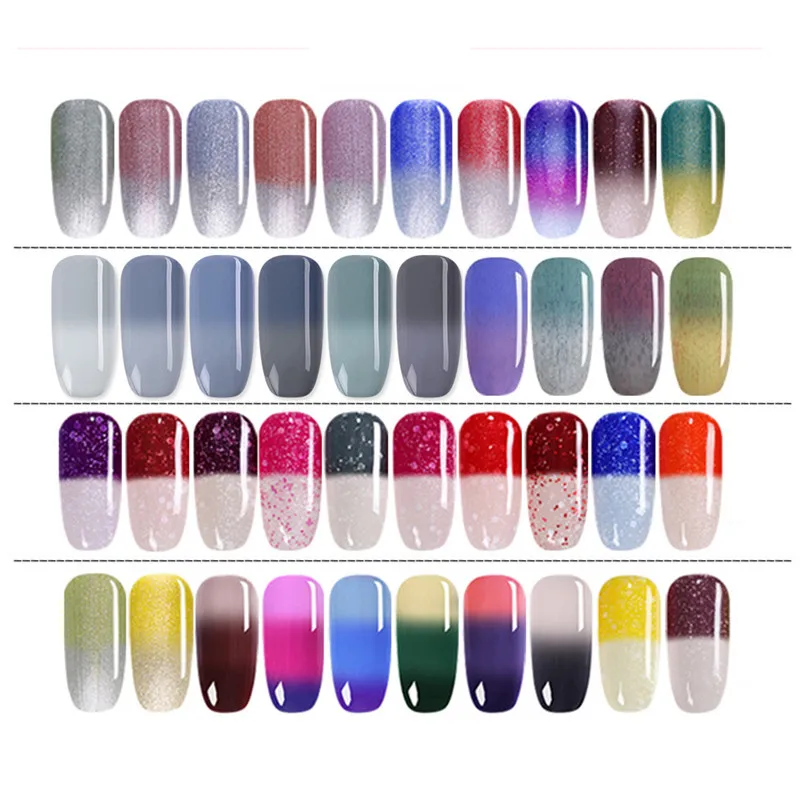 اور السكر رمادي درجة الحرارة تغيير لون هلام مسمار البولندية 3 ألوان الحرارية الأشعة فوق البنفسجية هلام البولندية 7.5 ملليلتر بريق هلام ورنيش م...