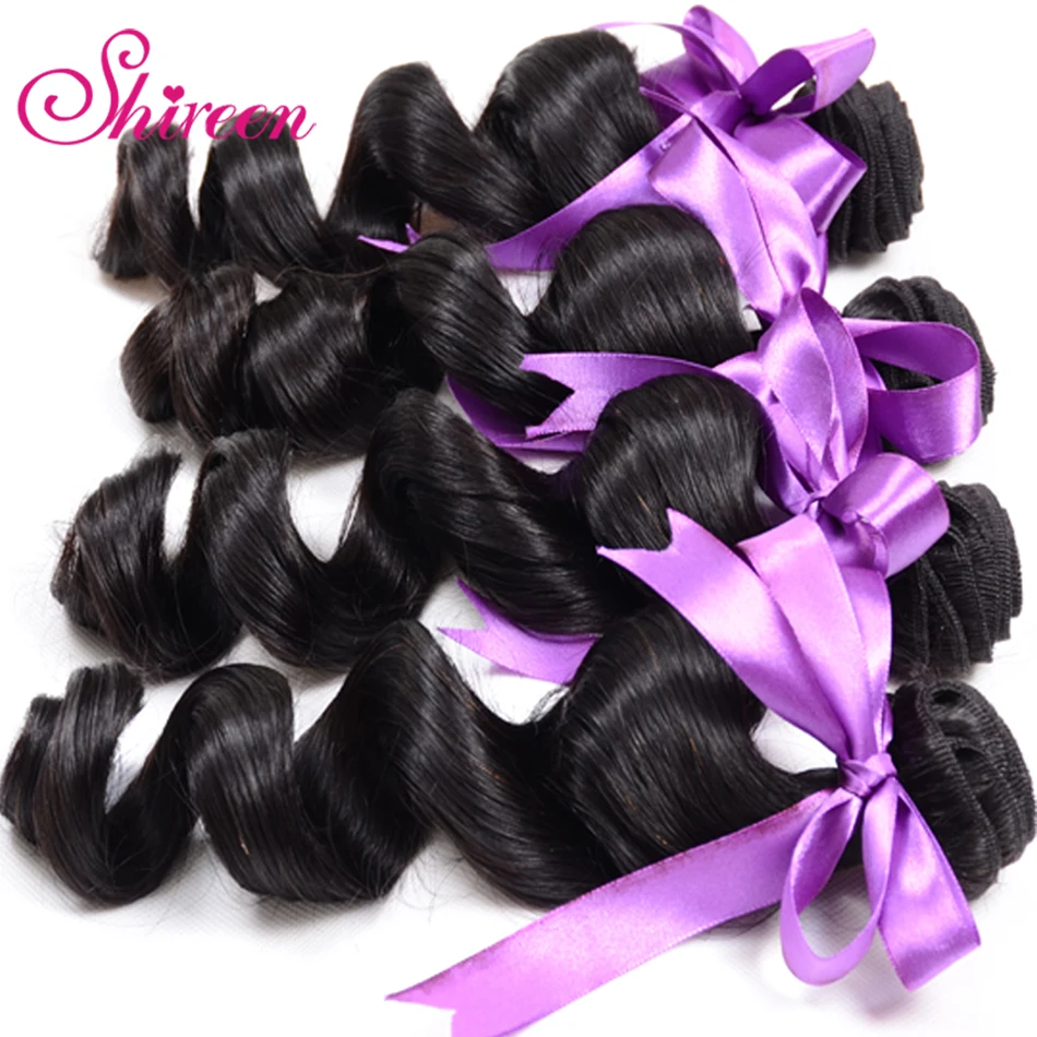 Shireen Loose Wave Bundles 100% Human Hair Extension Brazillian Hair Weave tissage cheveux humain Natural Black Can Be Colored Shireen Loose Wave Bundles 100% Human Hair Extension Brazillian Hair Weave tissage cheveux humain Natural Black Can Be Colored