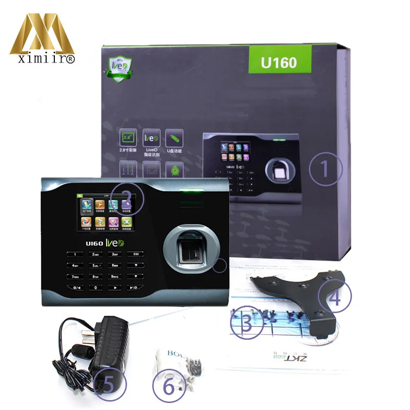 Hohe Qualität ZK U160 Biometrische Fingerprint Zeit Teilnahme WIFI TCP/IP USB Fingerprint Zeit Clock Mitarbeiter Teilnahme