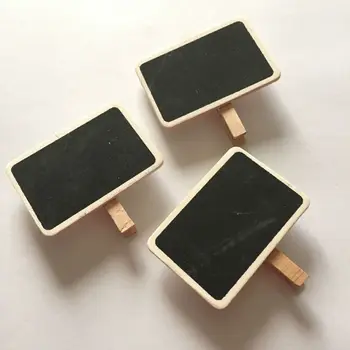 

x200 Natural Wood Frame Wooden Chalkboard pegs Rectangle mini Blackboard for Party Table Decor Candy Bar Cafe Signs Birthday
