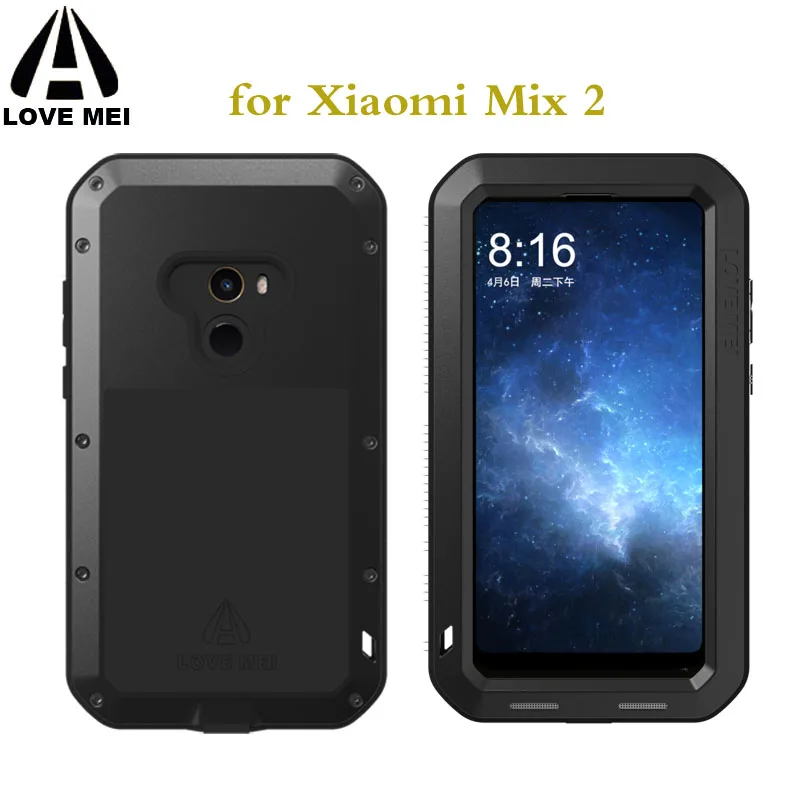 Ударопрочный чехол для Xiomi Mi Mix 2 360 LOVEMEI мощные металлические чехлы Xiaomi MiMix2