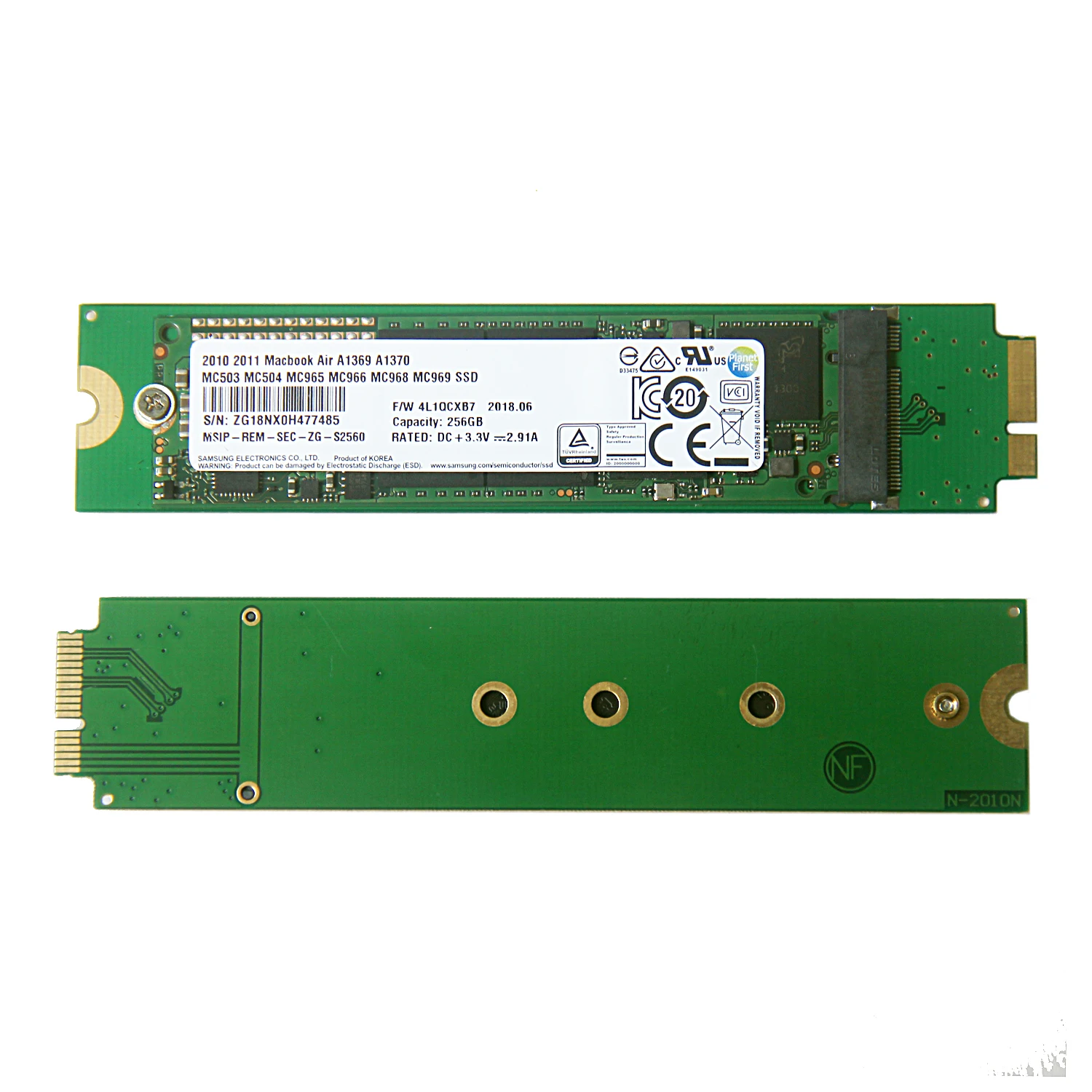 Твердотельный накопитель 256 ГБ SSD для Apple Macbook Air A1369 A1370 MC503 MC505 MC965 MC966 MC506 MC968 MC969 2010