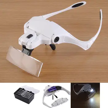 

Reading Glasses Magnifying Glass 1.0X 1.5X 2.0X 2.5X 3.5 Lens Headset Adjustable Glasses Type Magnifier For Needlework