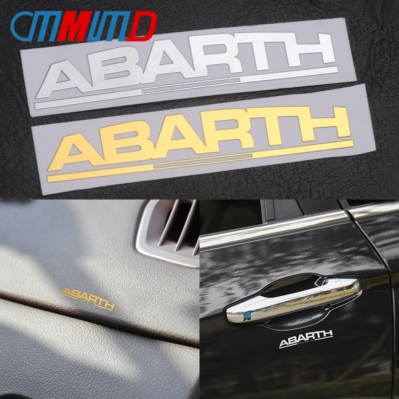 

Car Styling 2Pcs Metal Abarth emblem ALUMINIUM window Stickers for Fiat Viaggio Abarth Punto 124 125 500 Laptop phone Decals