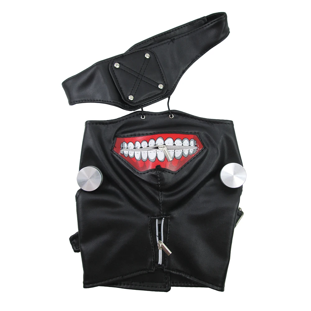 

Brdwn Tokyo Ghoul Unisex Kaneki Ken Half-Faced Cosplay PU Leather Cartoon Face Mask Respirator