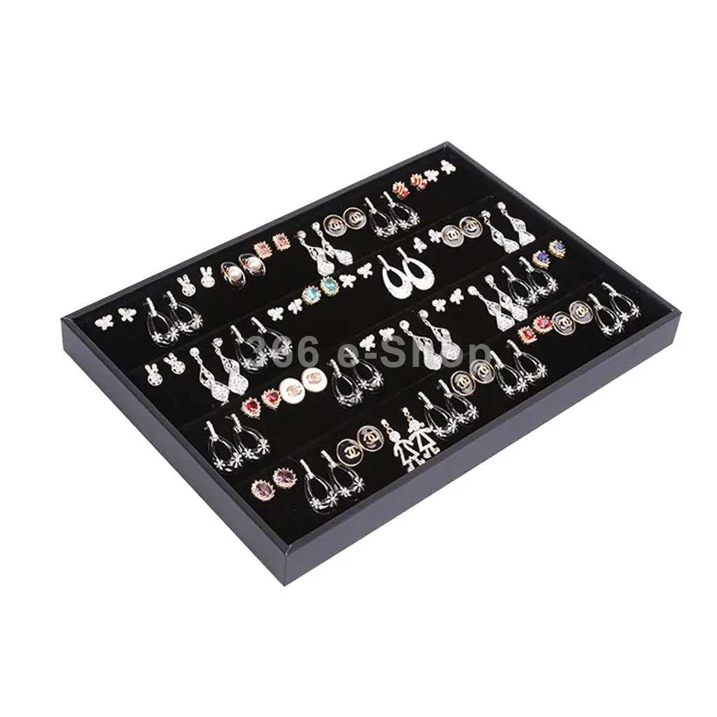 Large Black Jewellery Earring Stud Display Storage Tray Insert Holder