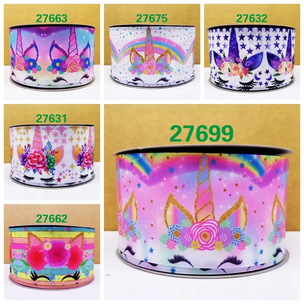 

Free shipping 50 yard cartoon printed grosgrain ribbon 27699