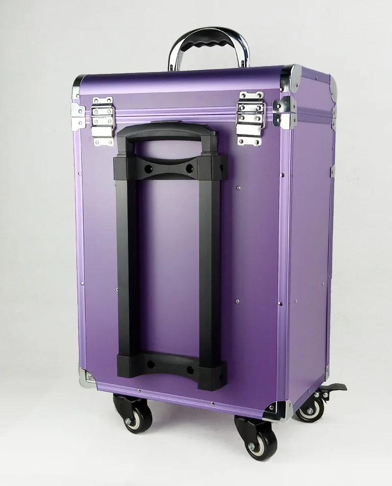 Дорожный Чехол-сумка на колесиках, многослойный ящик для макияжа, красивый съемный чехол для профессионального костюма, алюминиевая рама, колеса, багажные сумки