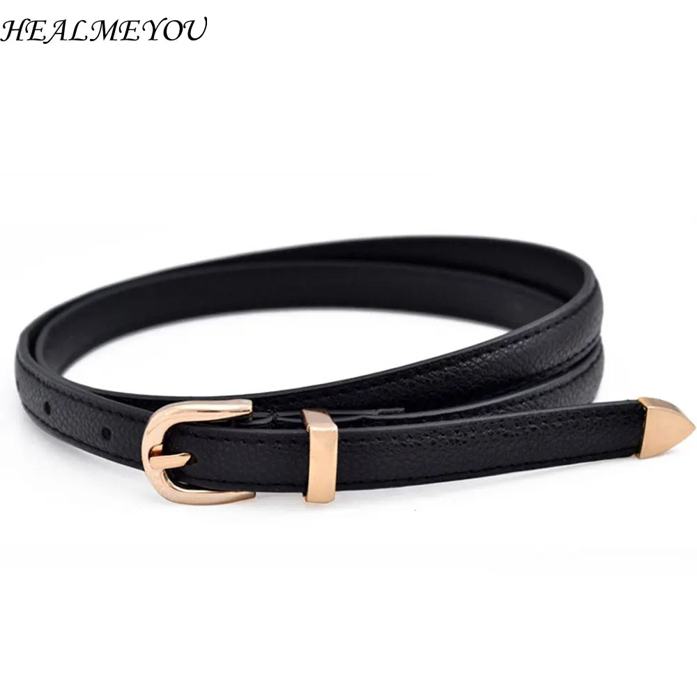

Useful Women Lady Girls Skinny Waist Belt Thin Leather Buckle Narrow Waistband