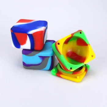 

1PCS Nonstick Wax Containers Silicone Box 37ml Silicon Container Big Square Food Grade Wax Jars Dab Dabber Tool Large Jar Oil