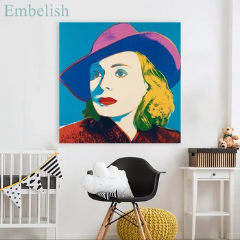 

Embelish Woman With Hat Big Size HD Print On Canvas Oil Painting Modern Home Decor Wall Pictures For Living Room Posters Artwork