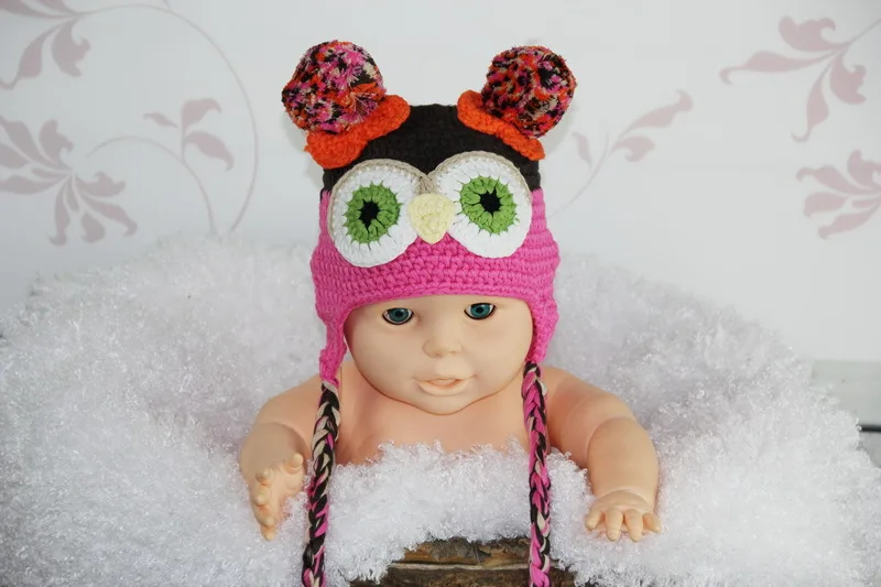 Вязаная Шапочка с ушками в виде совы 100% хлопок | Детская одежда и обувь